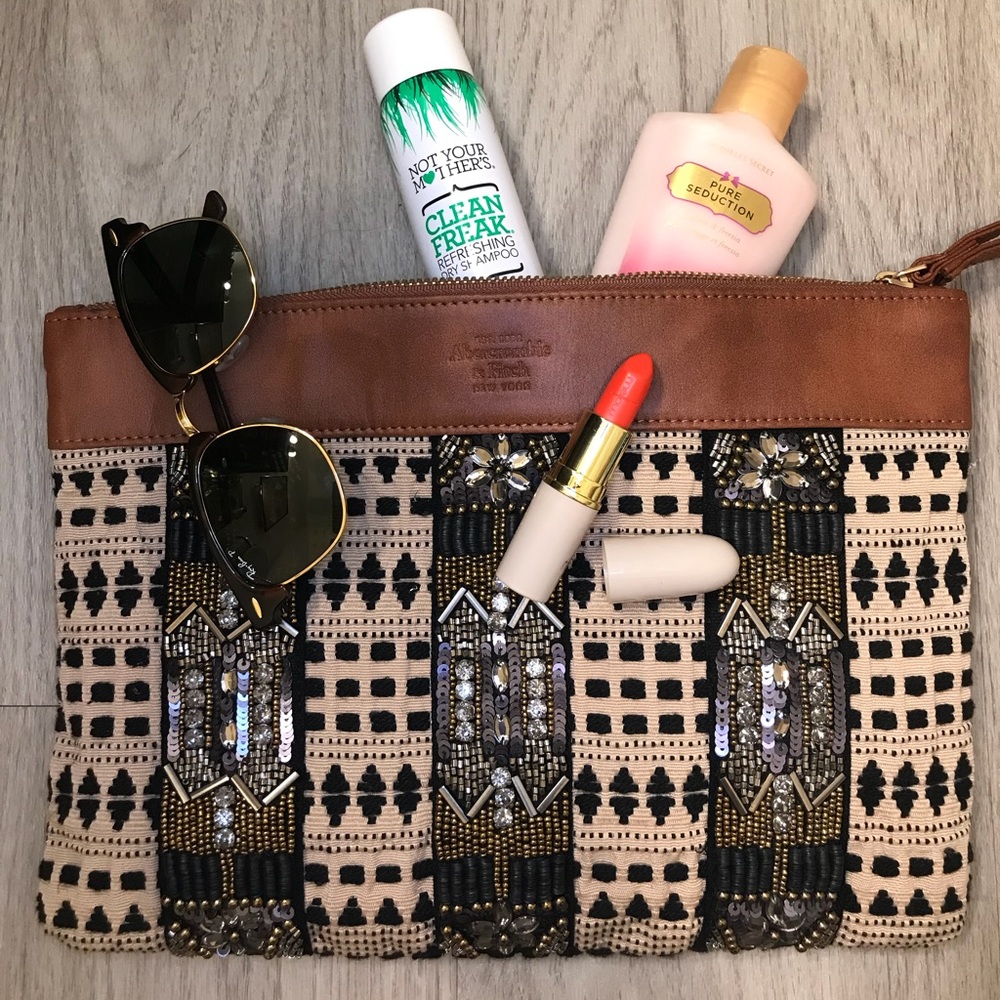 Abercrombie & Fitch Embellished Canvas Clutch